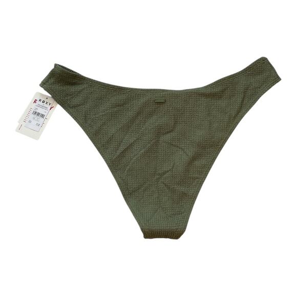 Roxy Women's Essaouira High Leg Moderate Bikini Bottoms Oil Green Size XXL Swim - Picture 4 of 7